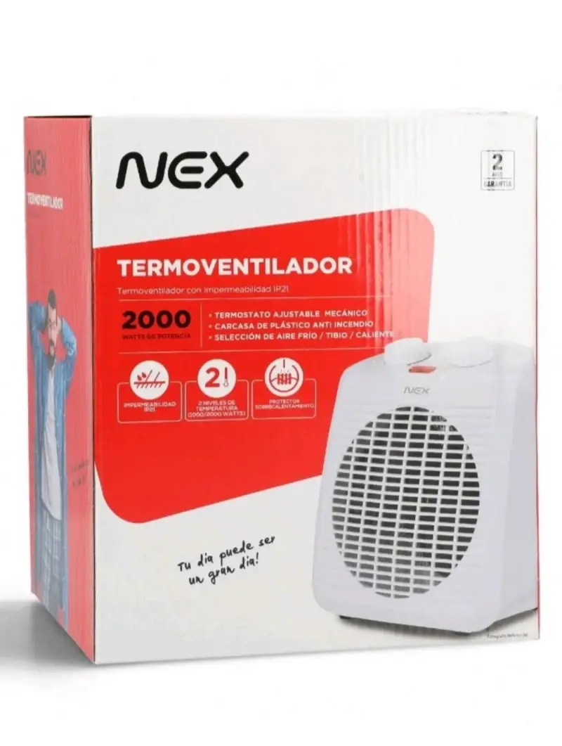 Termoventilador NEX 2000W con termostato ajustable - 1