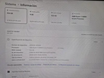 PC Gamer RTX 4060 + Ryzen 5 5600X + SSD NVMe 1TB + - miniatura 3