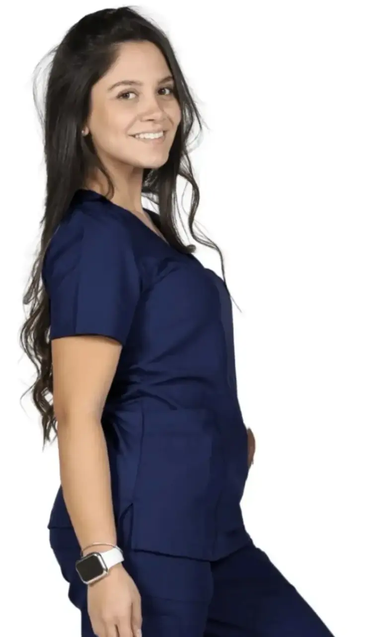 Polera Clínica Dama Azul Marino Marca Elle - 3