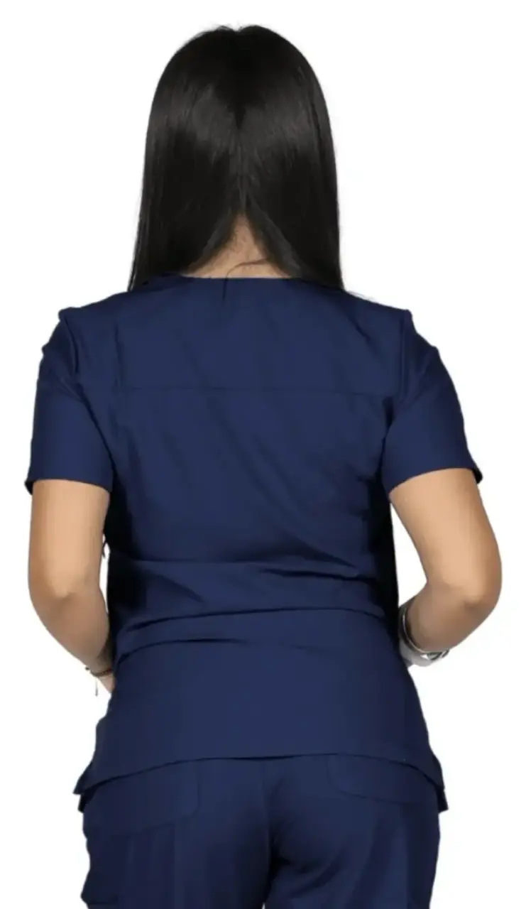 Polera Clínica Dama Azul Marino Marca Elle - 4