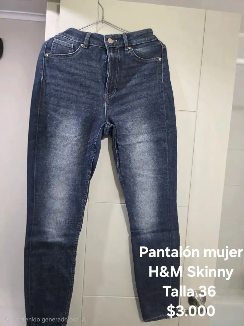 Pantalón mujer H&M skinny azul talla 36