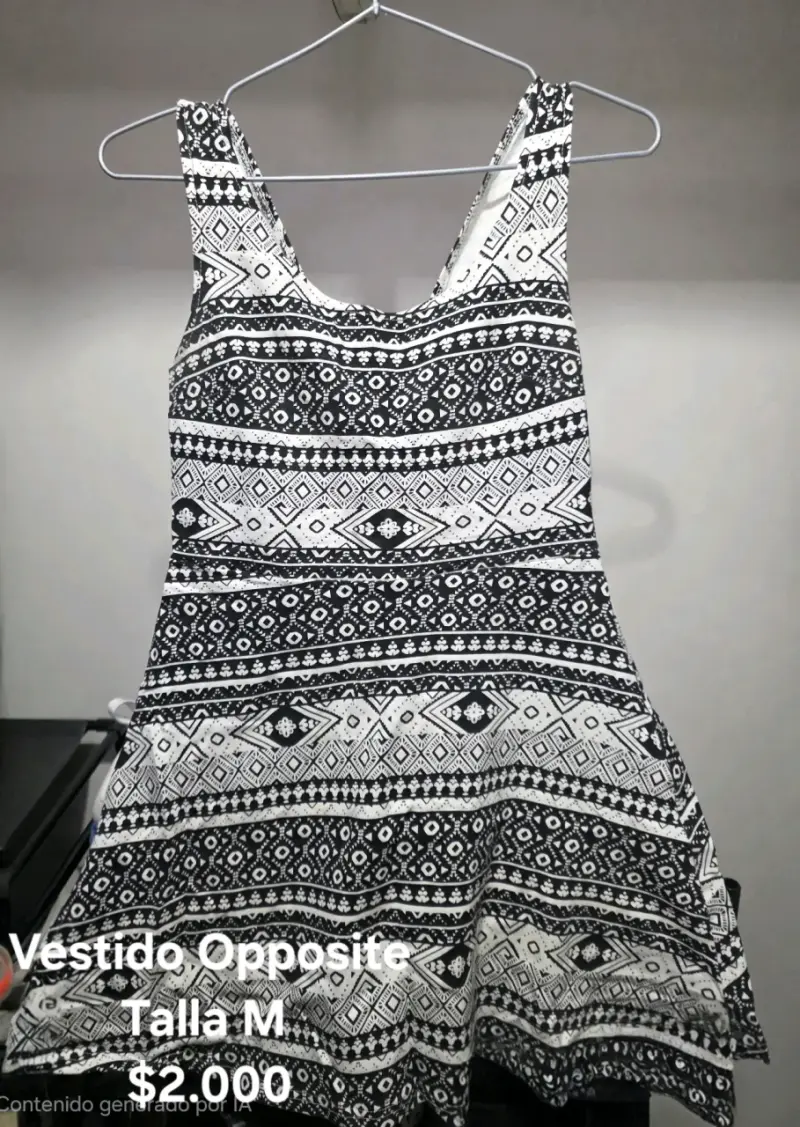 Vestido Opposite estampado blanco y negro - 1