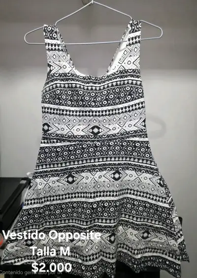 Vestido Opposite estampado blanco y negro - miniatura 1
