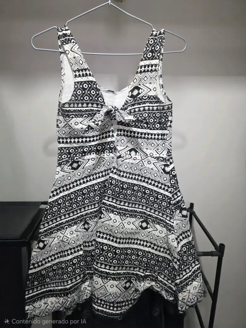 Vestido Opposite estampado blanco y negro - 2