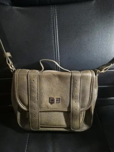 Cartera de cuero marrón estilo vintage - miniatura 1