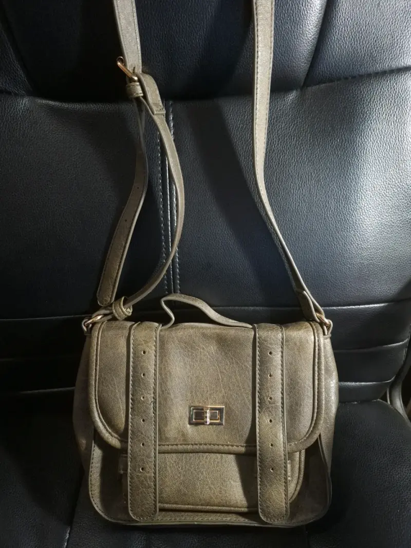Cartera de cuero marrón estilo vintage - 2