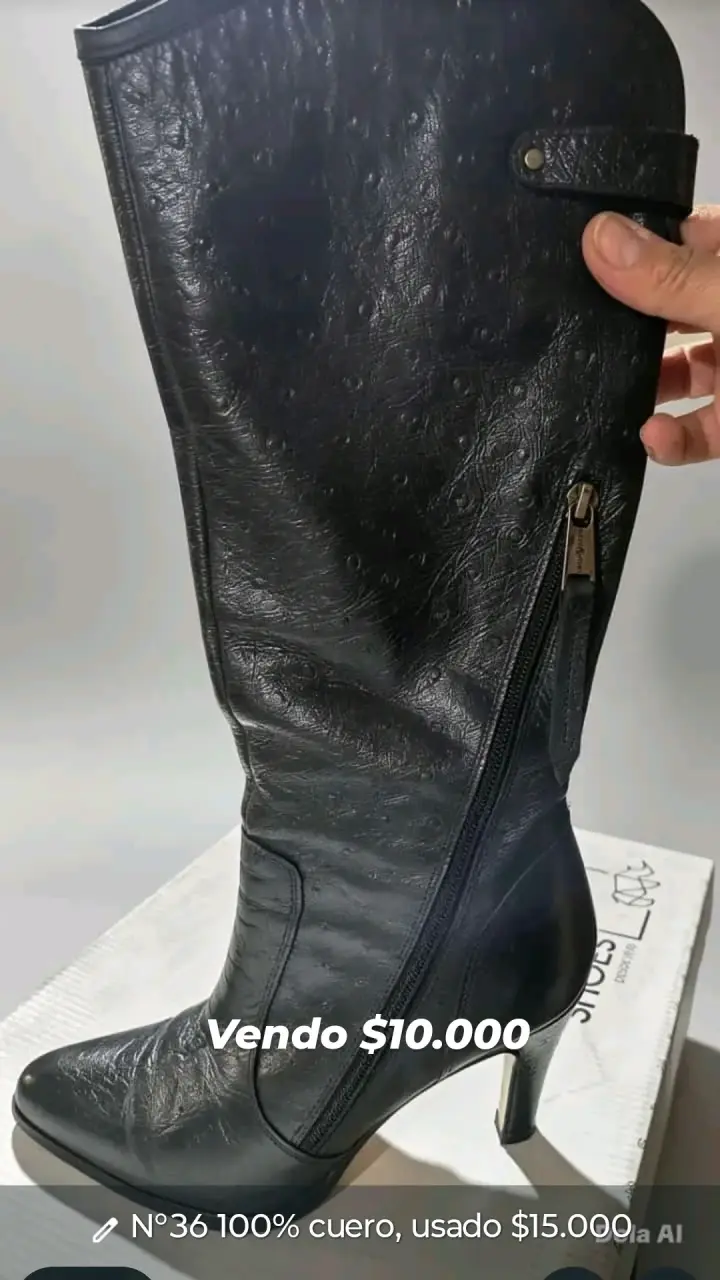 Botas de cuero negro talla 36