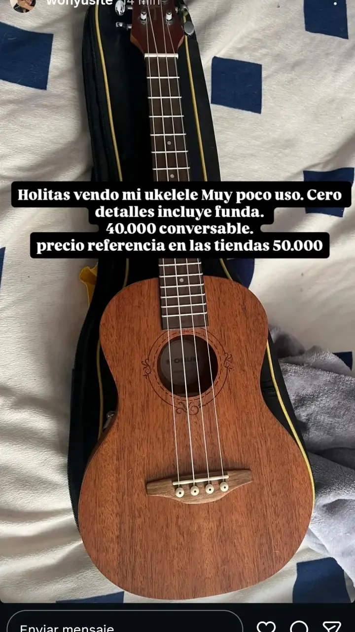 Ukelele de madera con funda incluida
