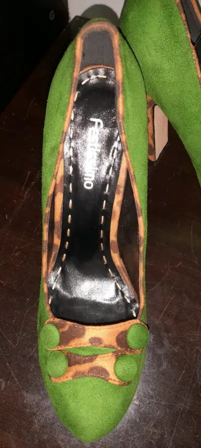 Tacones verdes Festissimo con detalles animal print - miniatura 3
