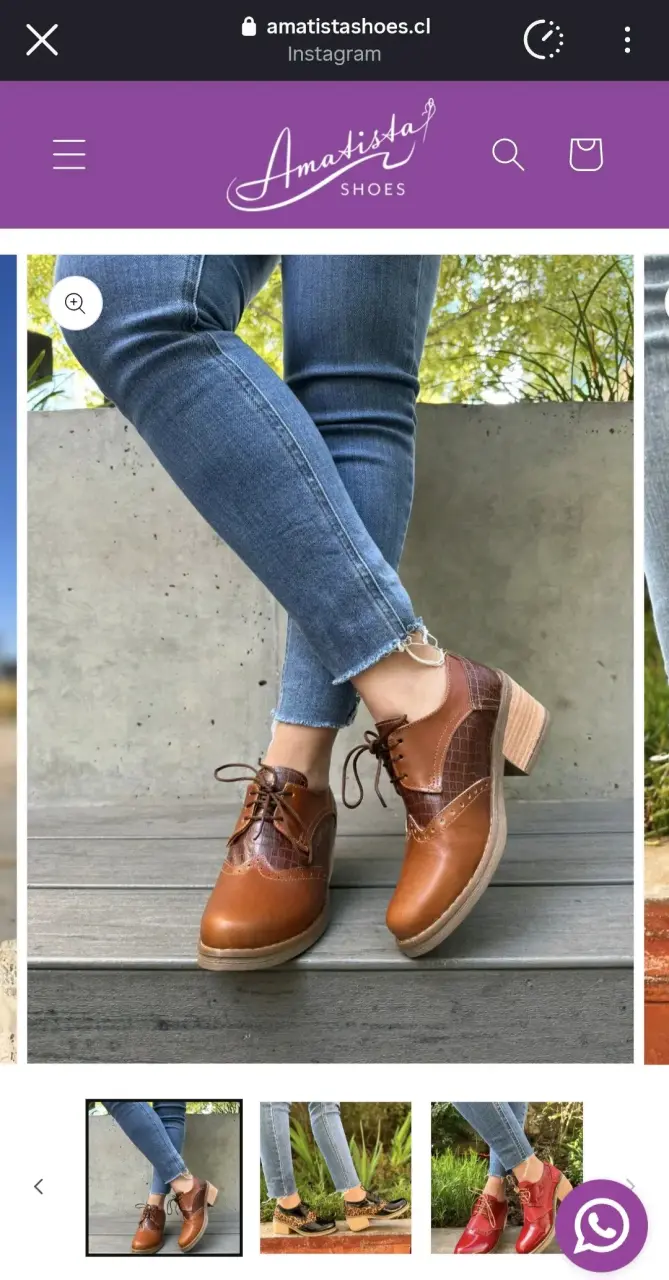 Zapatos de cuero marrón estilo brogue - 2