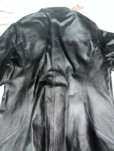 Chaqueta de cuero negra para hombre - miniatura 5
