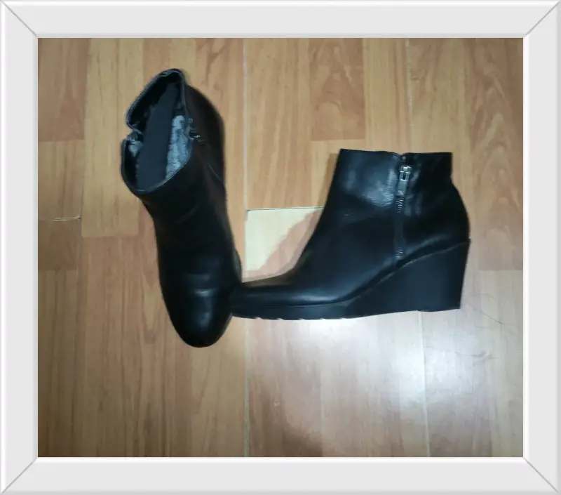 Botines negros de cuero con plataforma - 3
