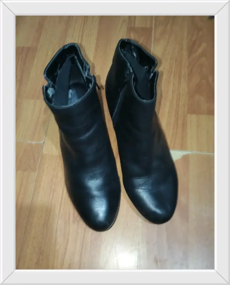Botines negros de cuero con plataforma - 4