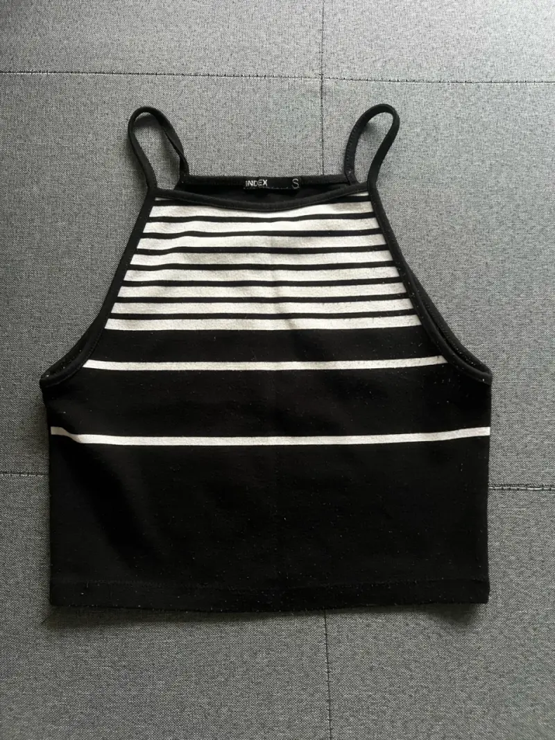 Top de tirantes a rayas negro y blanco