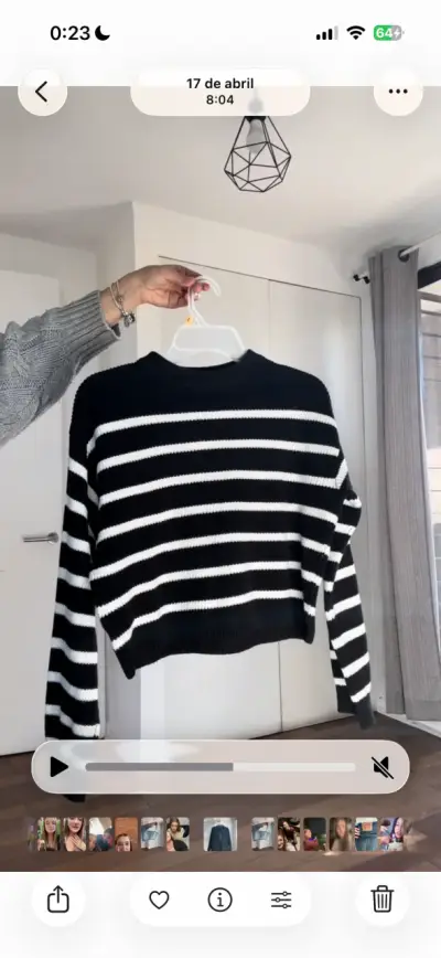 Suéter de rayas blanco y negro H&M - miniatura 1