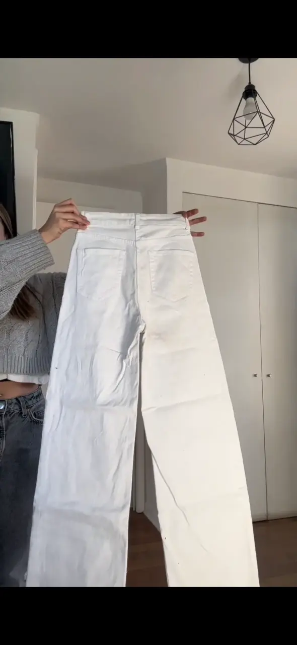 Pantalones blancos de mezclilla para mujer - 2