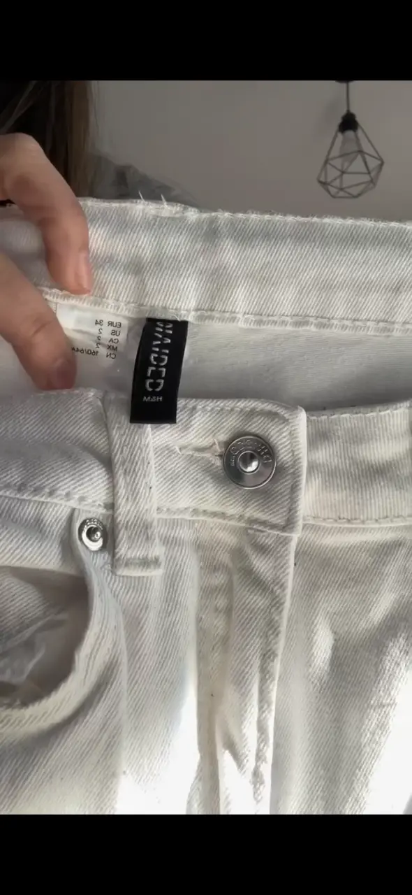 Pantalones blancos de mezclilla para mujer - 3