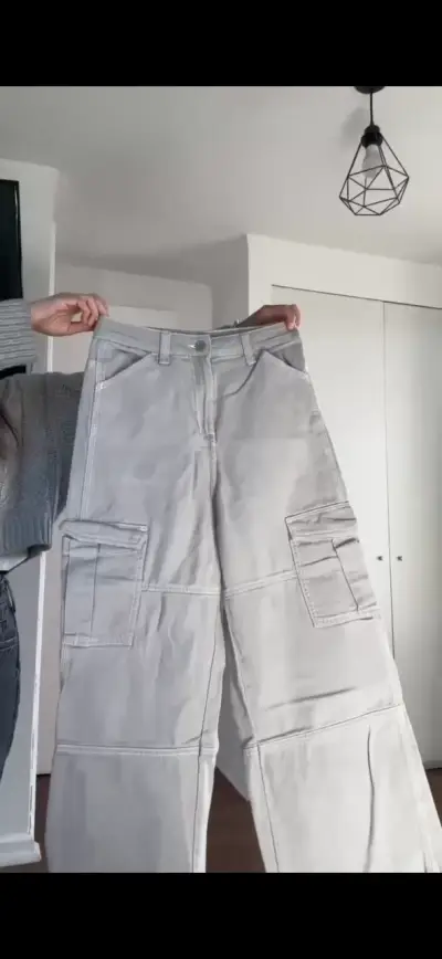 Pantalones cargo gris claro H&M - miniatura 1