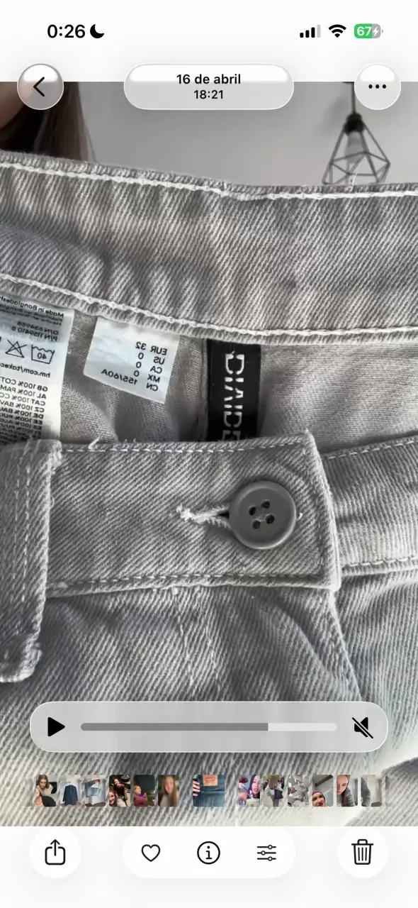 Pantalones cargo gris claro H&M - 3