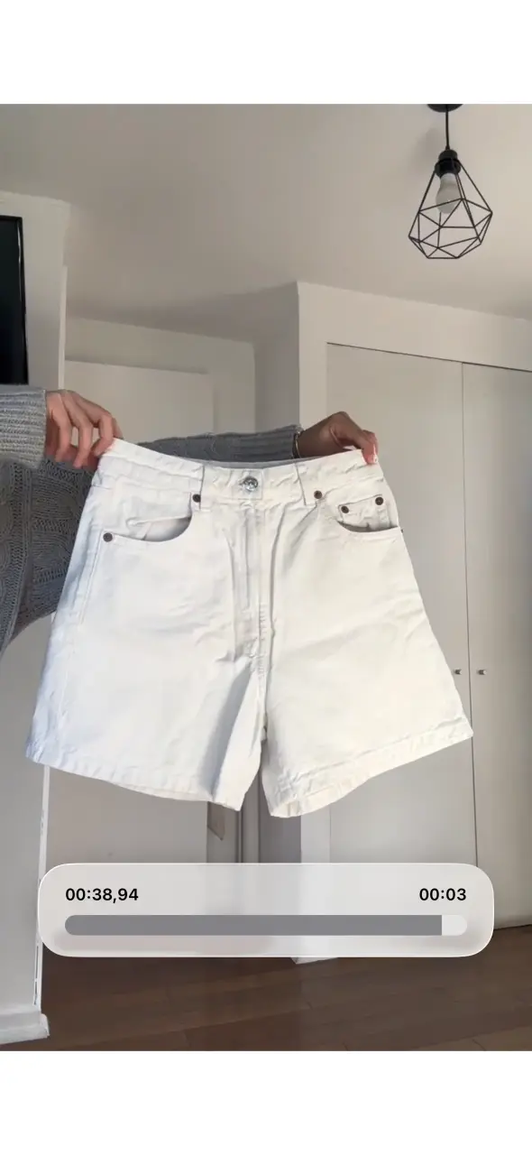 Shorts blancos de mezclilla para mujer Zara - 1