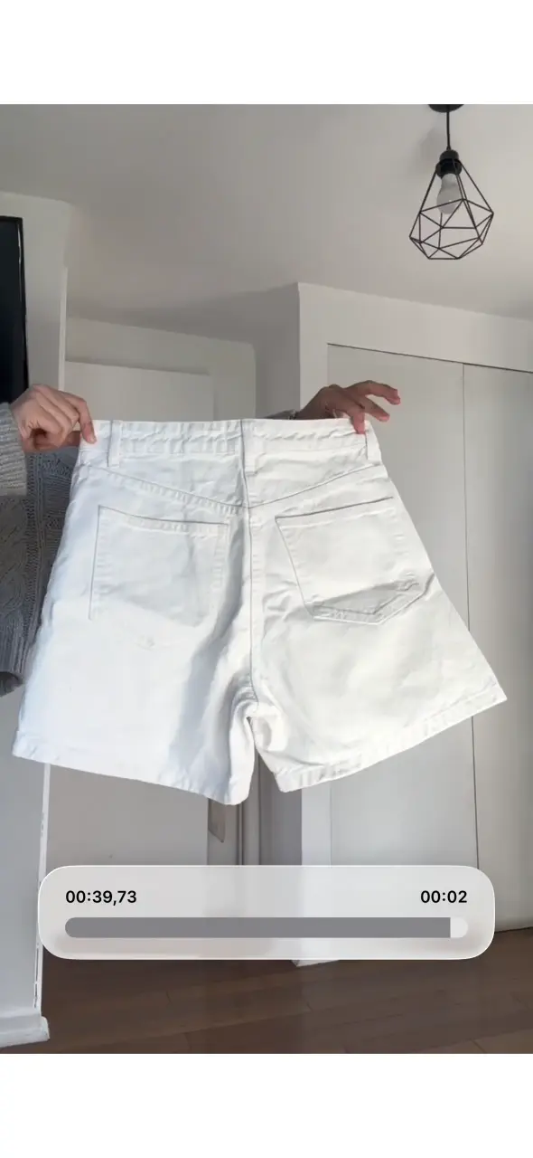 Shorts blancos de mezclilla para mujer Zara - 2