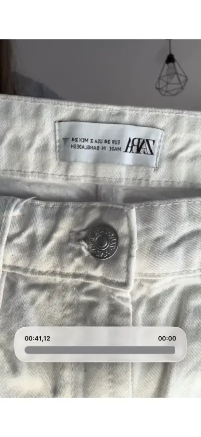 Shorts blancos de mezclilla para mujer Zara - miniatura 3
