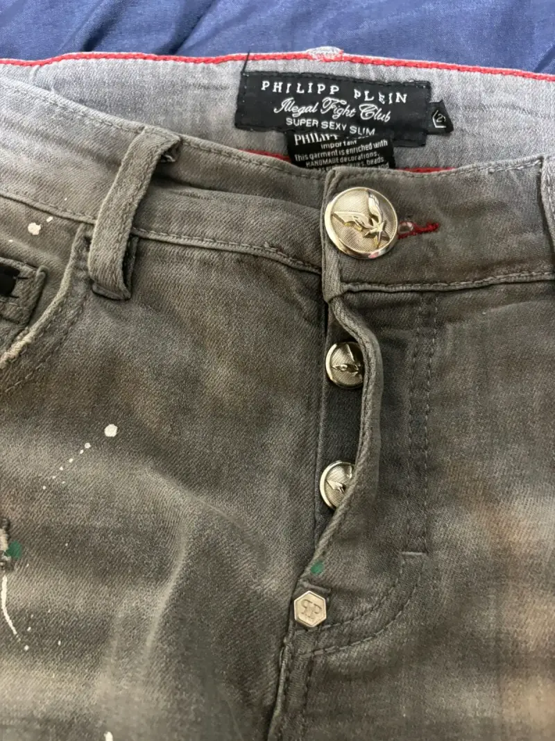 Jeans grises Philipp Plein con diseño desgastado - 5