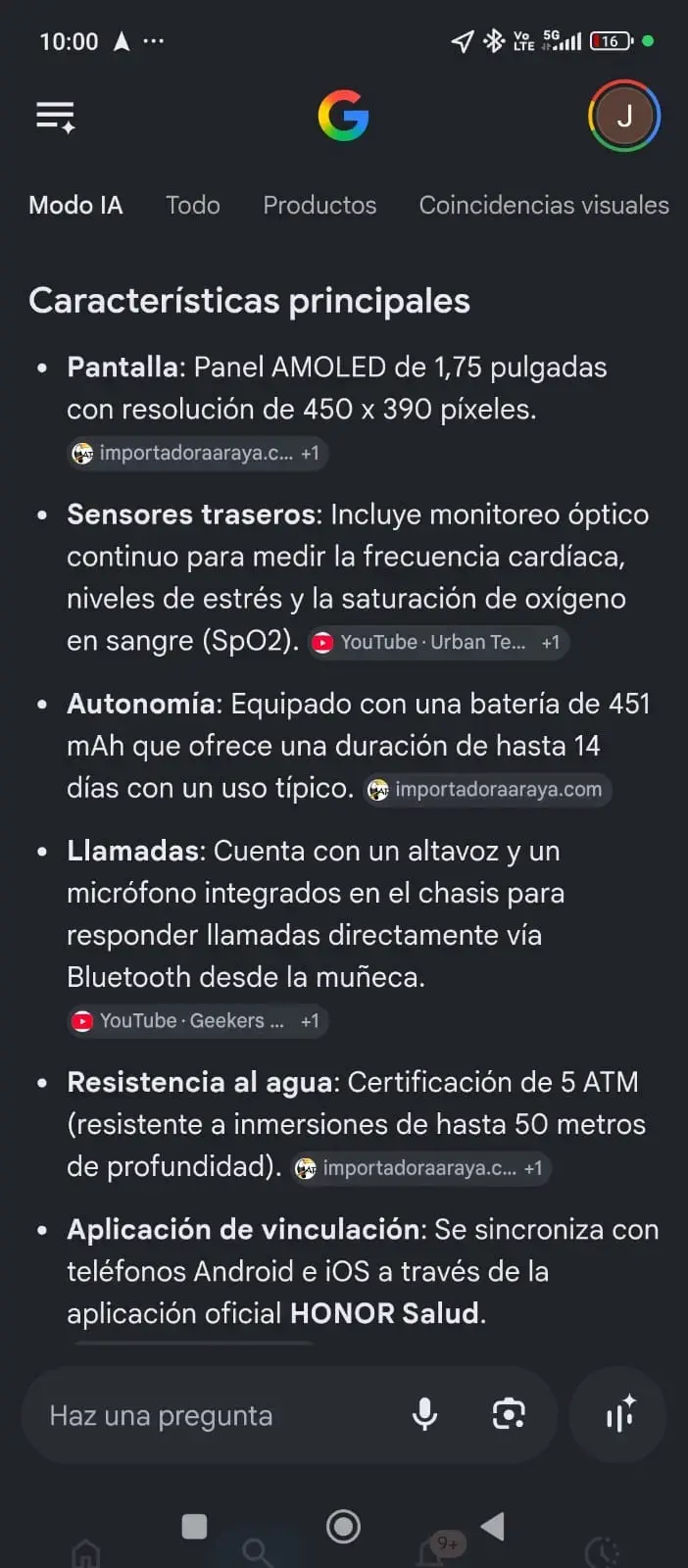 Reloj inteligente negro con correa ajustable - 3