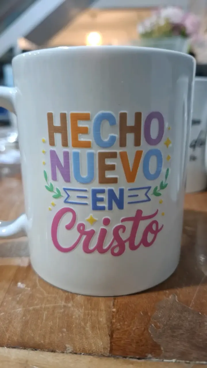 Taza cerámica con frase cristiana
