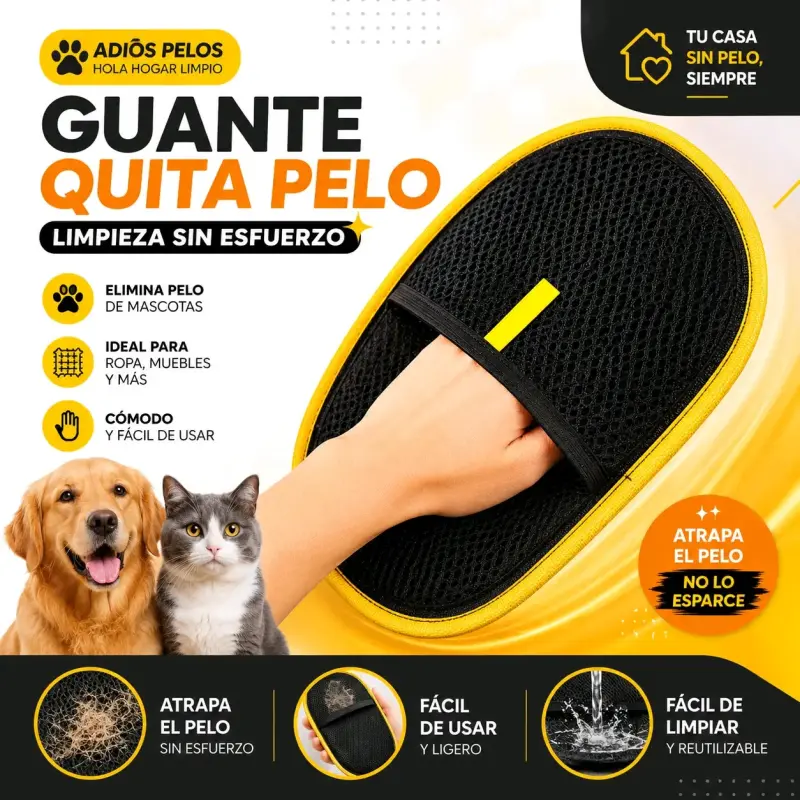 Guante quita pelo para mascotas - 1