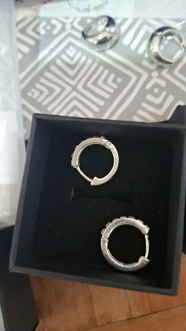 Aros de plata con circonitas - 2
