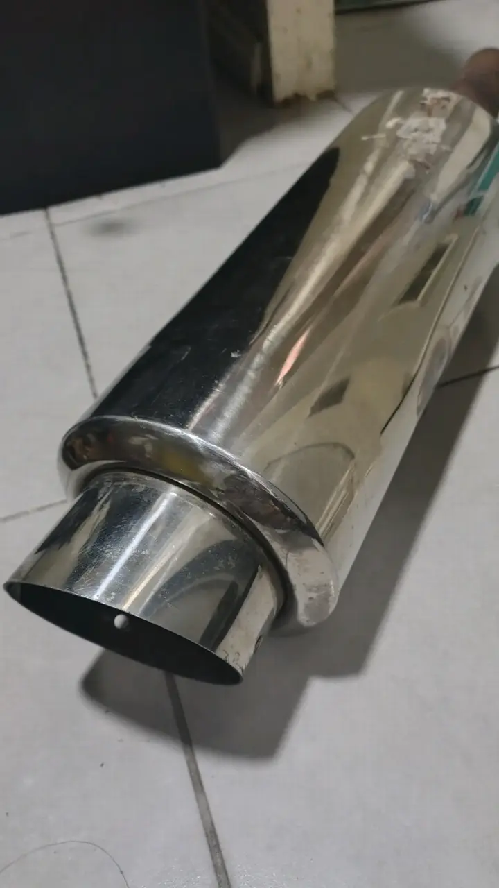 Silenciador de escape cromado alto flujo 4 pulgads - 1