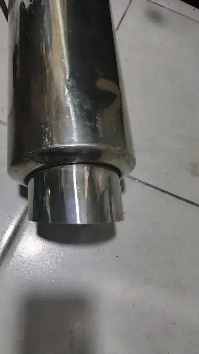 Silenciador de escape cromado alto flujo 4 pulgads - miniatura 2
