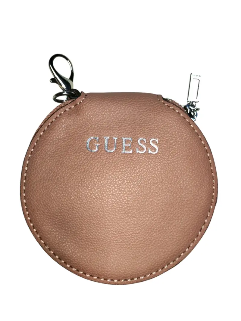 Monedero redondo Guess cuero marrón
