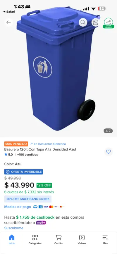 Contenedor de basura verde con tapa - miniatura 2