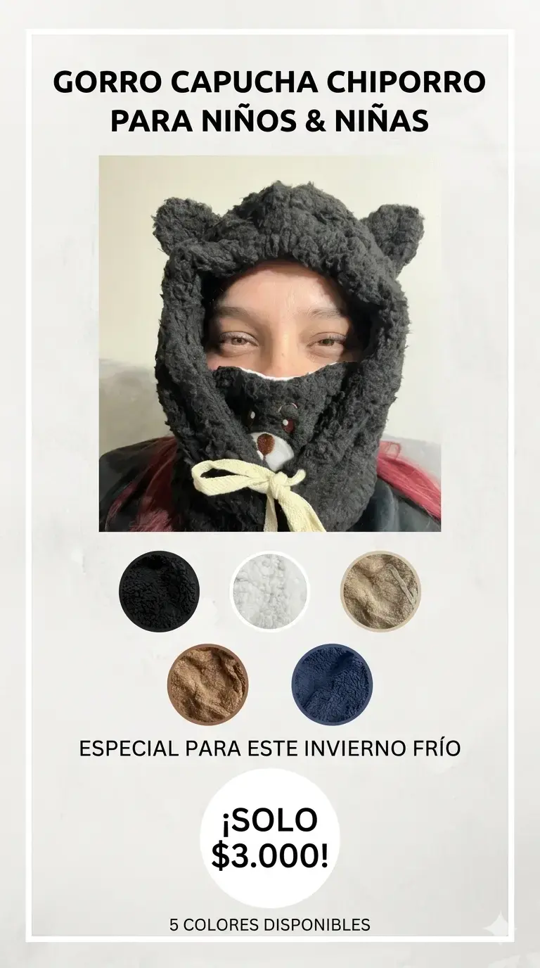 Gorro capucha chiporro para niños - 1