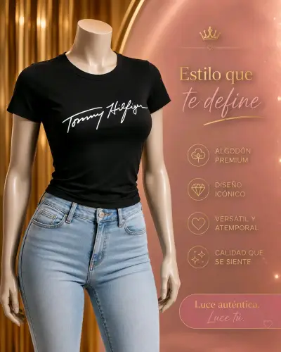 Polera negra algodón premium - miniatura 2