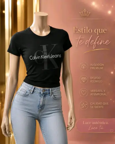 Polera negra algodón premium - miniatura 3