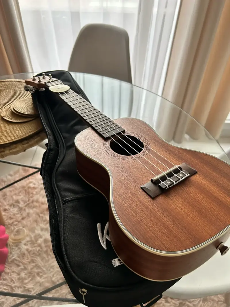 Ukulele de madera con funda protectora - 1