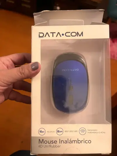 Mouse inalámbrico DATA-COM azul 4D - miniatura 1
