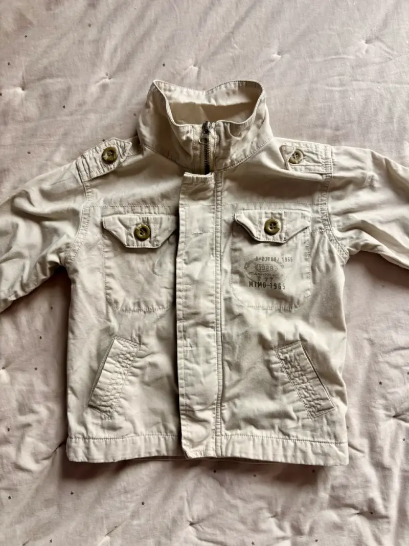 Chaqueta Mimo beige para niño con cierre y botones - 1