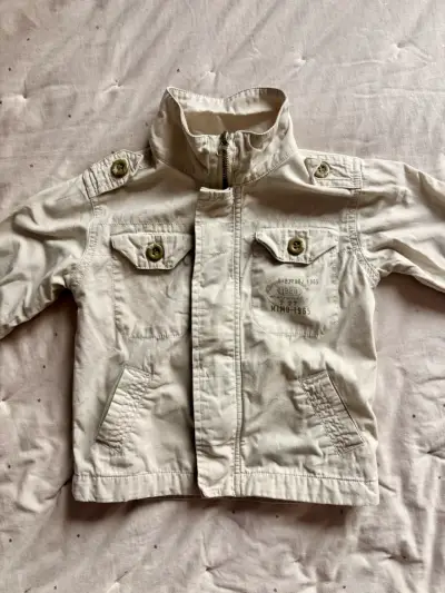 Chaqueta Mimo beige para niño con cierre y botones - miniatura 1