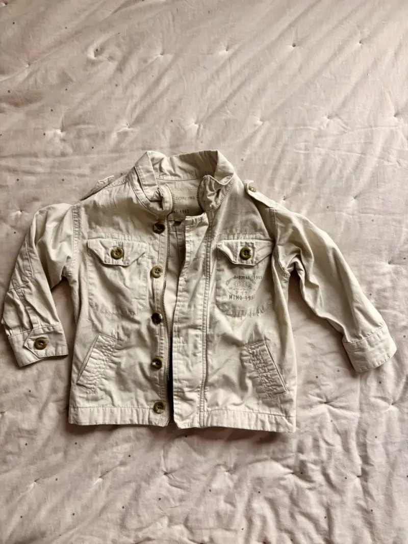 Chaqueta Mimo beige para niño con cierre y botones - 2