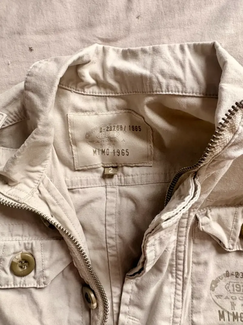 Chaqueta Mimo beige para niño con cierre y botones - 3