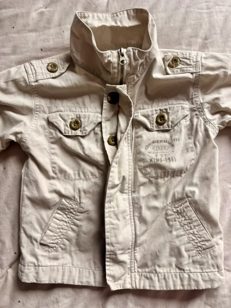 Chaqueta Mimo beige para niño con cierre y botones - 4