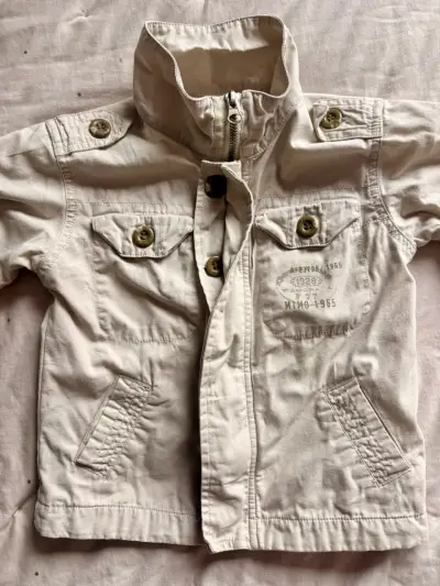Chaqueta Mimo beige para niño con cierre y botones - miniatura 4