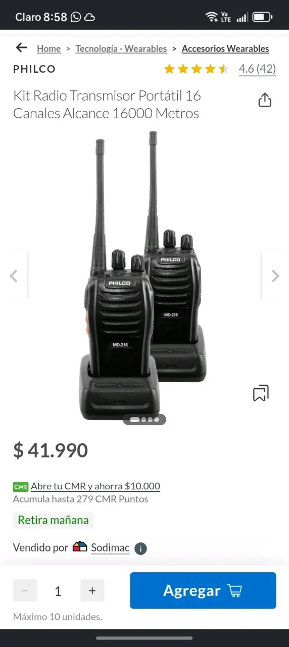 Set de radios walkie talkie Philco MD-216 - 3