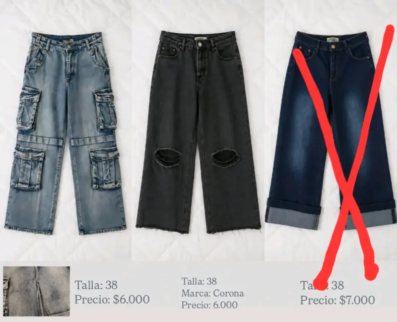 Lote de jeans y chaleco acolchado negro - 2