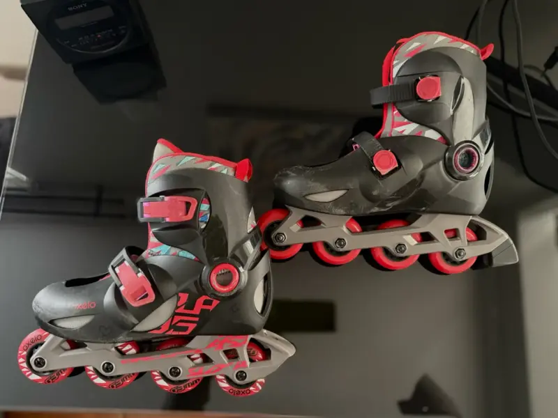 Patines en línea Oxelo negros y rojos - 2