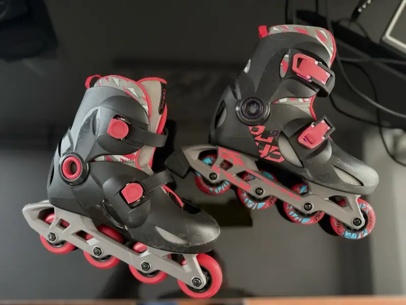 Patines en línea Oxelo negros y rojos - 3